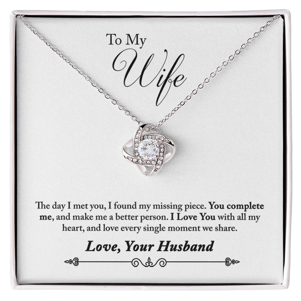 To Wife From Husband - Love Knot Necklace