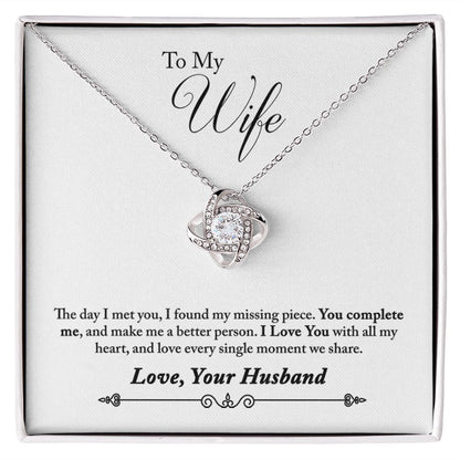 To Wife From Husband - Love Knot Necklace