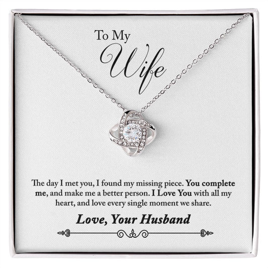 To Wife From Husband - Love Knot Necklace