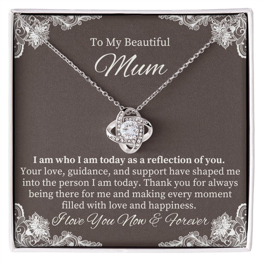 To My Beautiful Mum - Love Knot Necklace