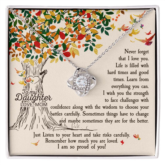 To My Daughter from Mom - Love Knot Necklace