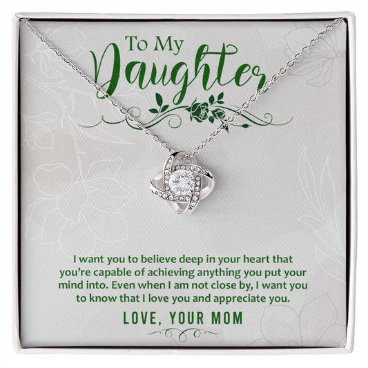 To My Daughter from Mom - Love Knot Necklace
