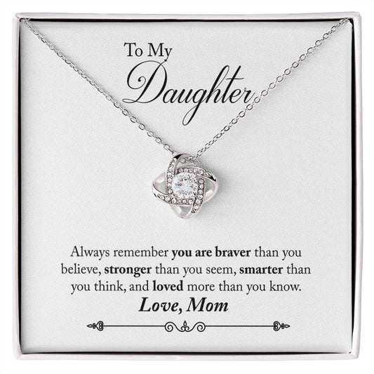 To My Daughter from Mom - Love Knot Necklace