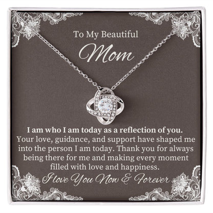 To My Beautiful Mom - Love Knot Necklace