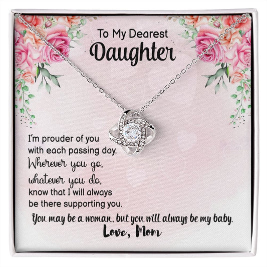To My Dearest Daughter - Love Knot Necklace