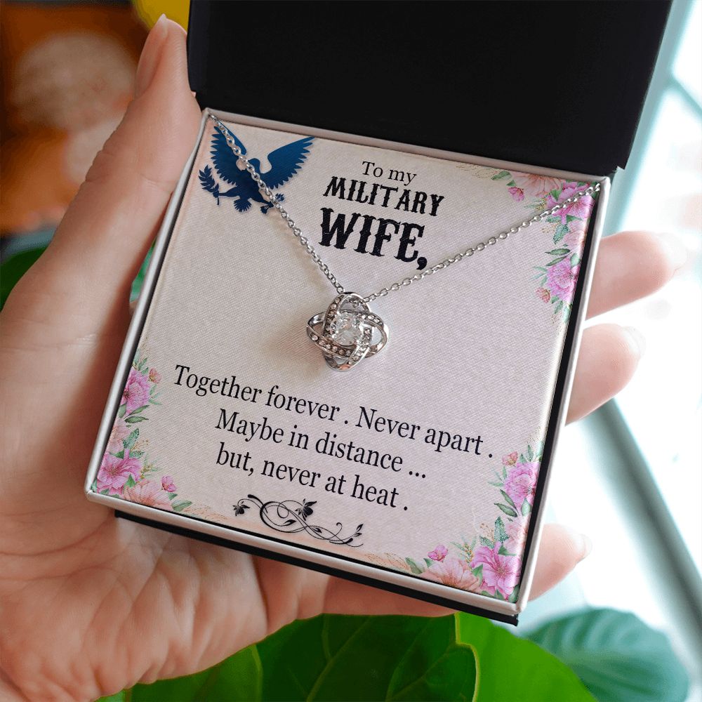 To My Military Wife - Love Knot Necklace