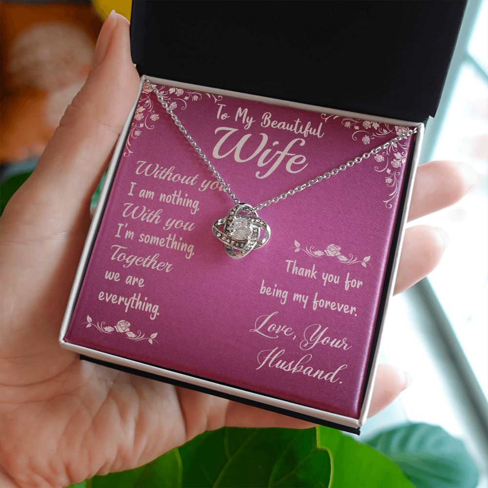 To My Beautiful Wife - Love Knot Necklace