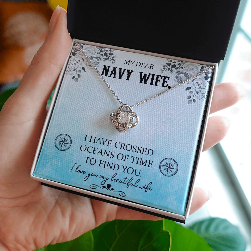 To My Navy Wife - Love Knot Necklace