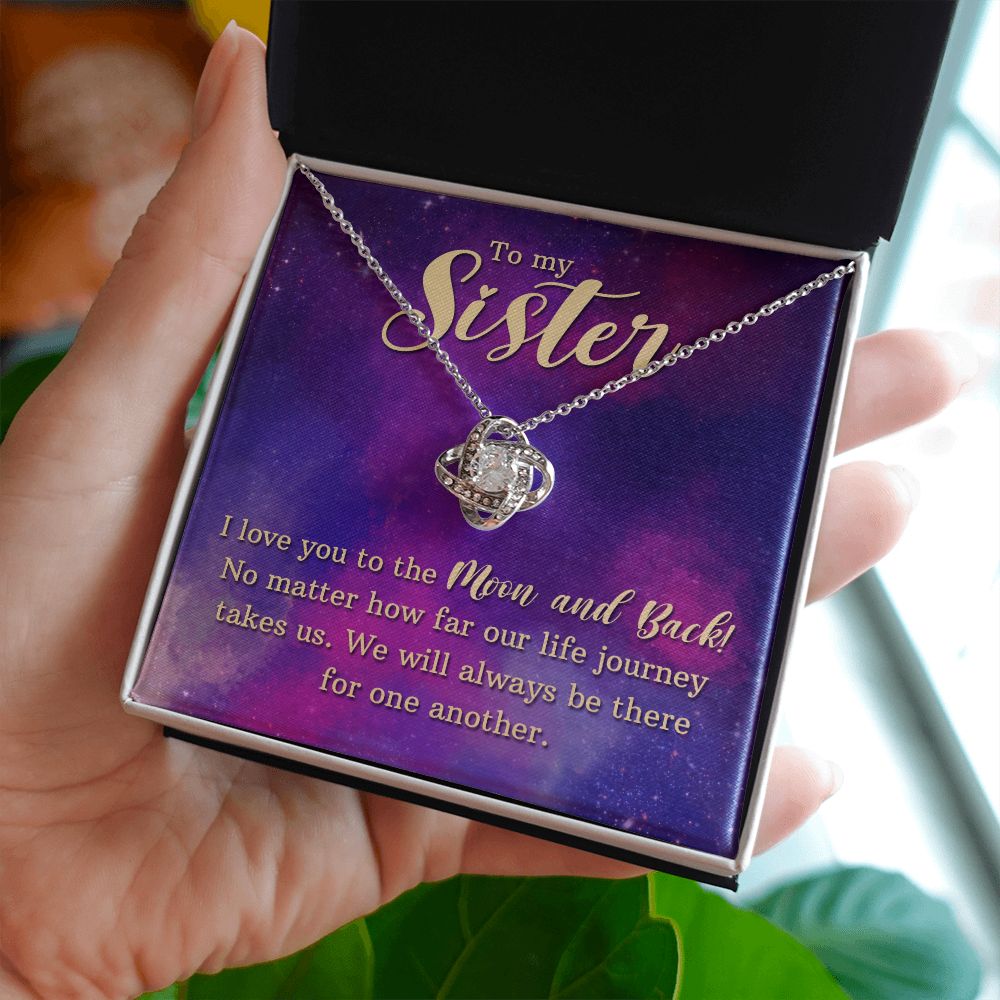 To my sister-I love you Love Knot Necklace