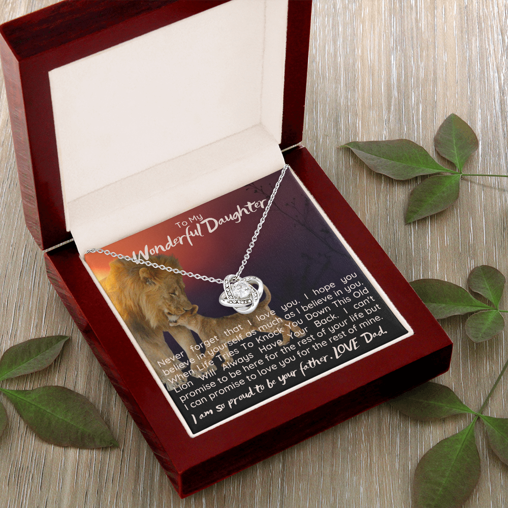 To My Wonderful Daughter - Love Knot Necklace
