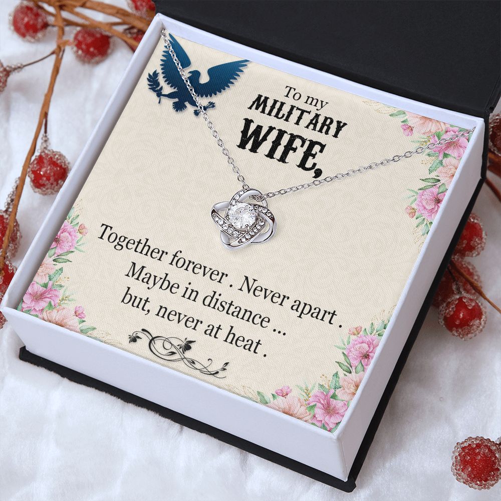 To My Military Wife - Love Knot Necklace