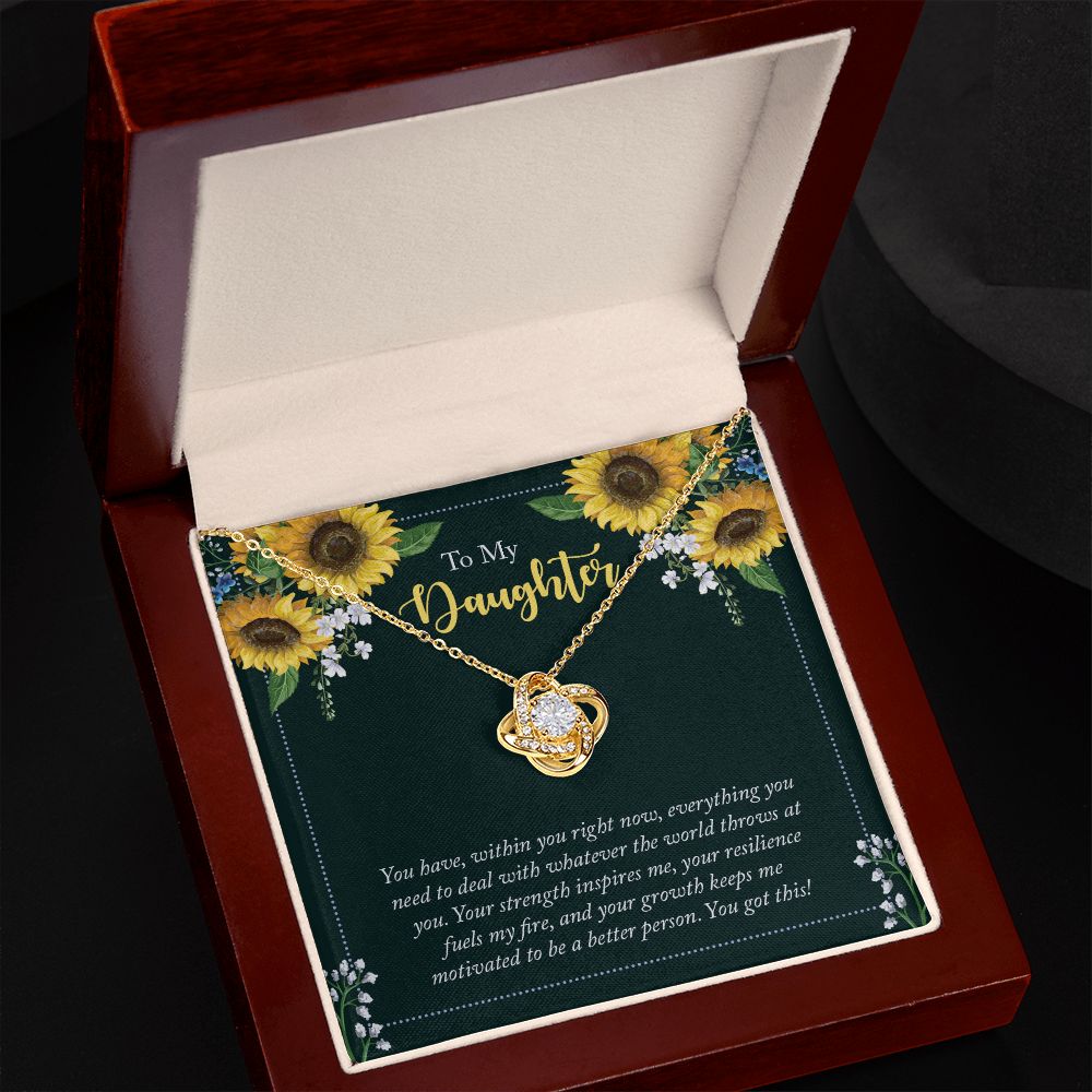 To My Daughter - Love Knot Necklace