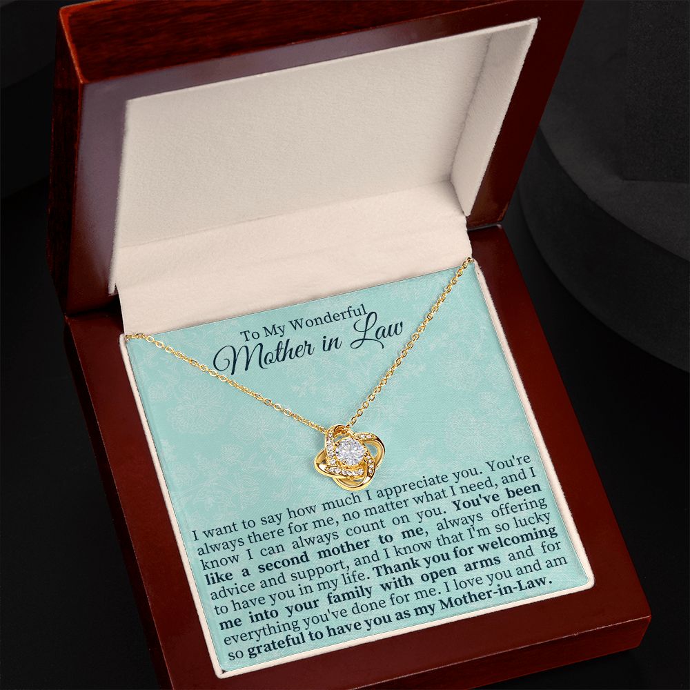To My Wonderful Mother in Law - Love Knot Necklace
