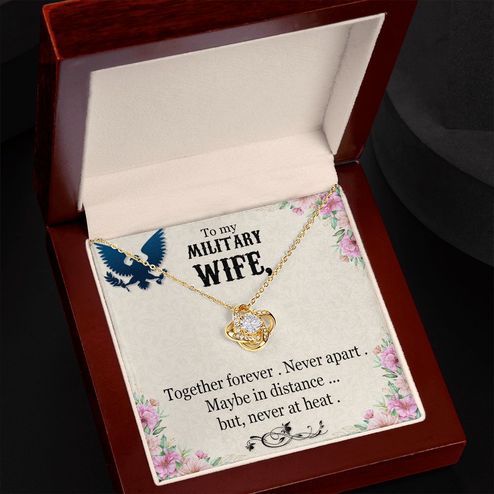 To My Military Wife - Love Knot Necklace