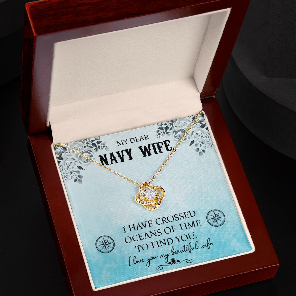 To My Navy Wife - Love Knot Necklace