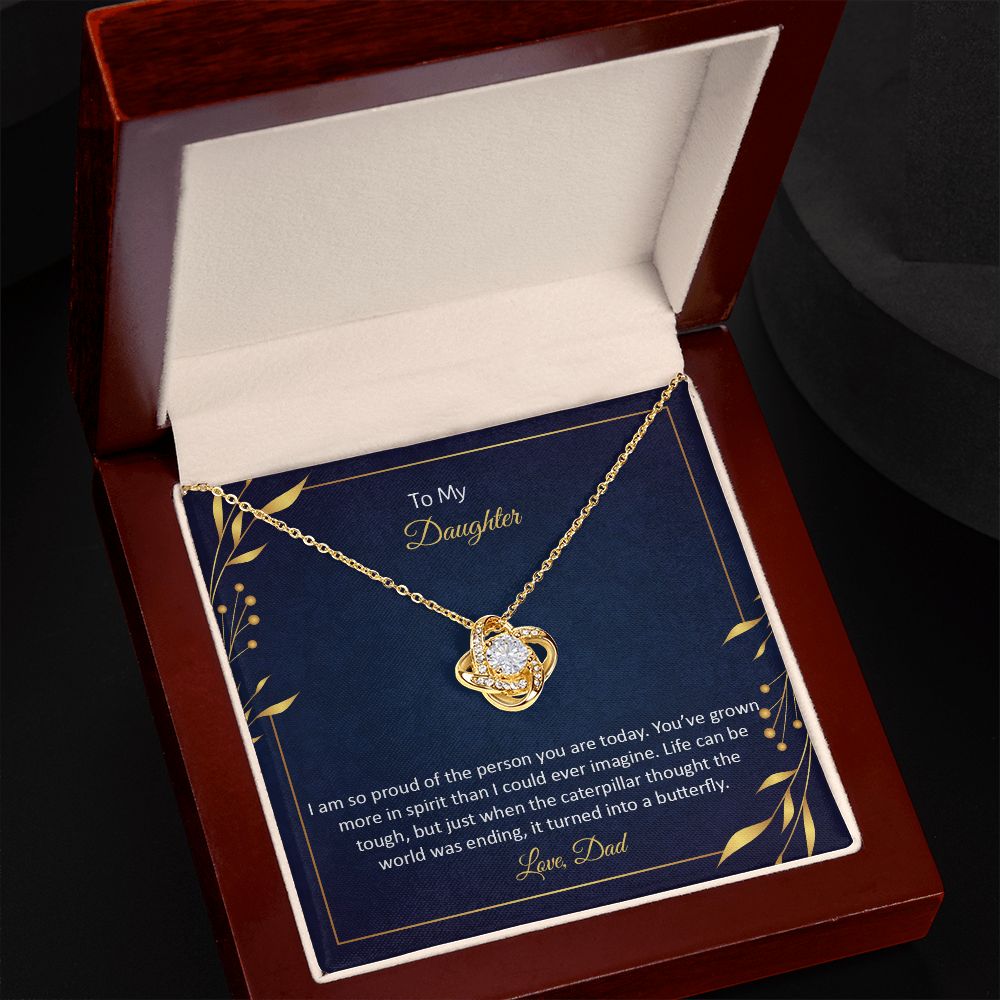 To My Daughter - Love Knot Necklace