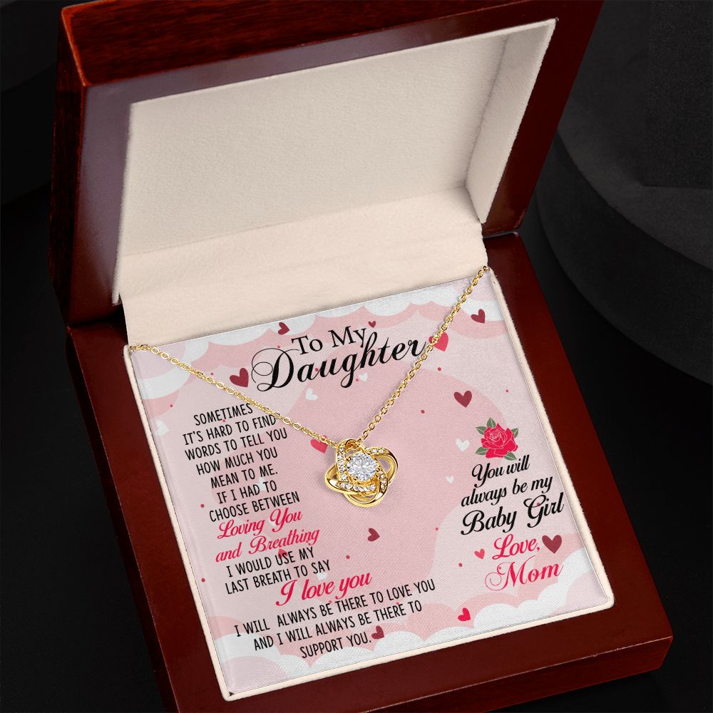 To My Daughter from Mom - Love Knot Necklace