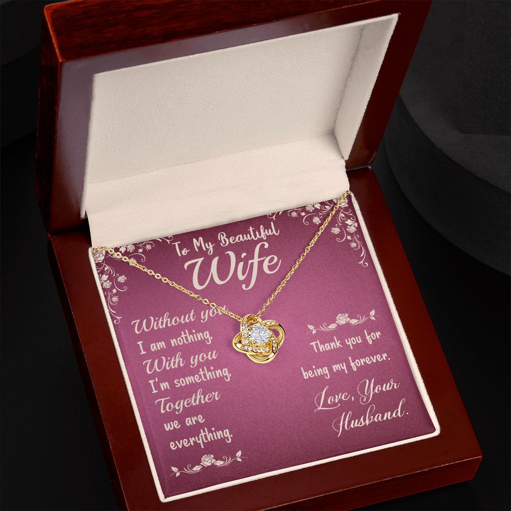 To My Beautiful Wife - Love Knot Necklace
