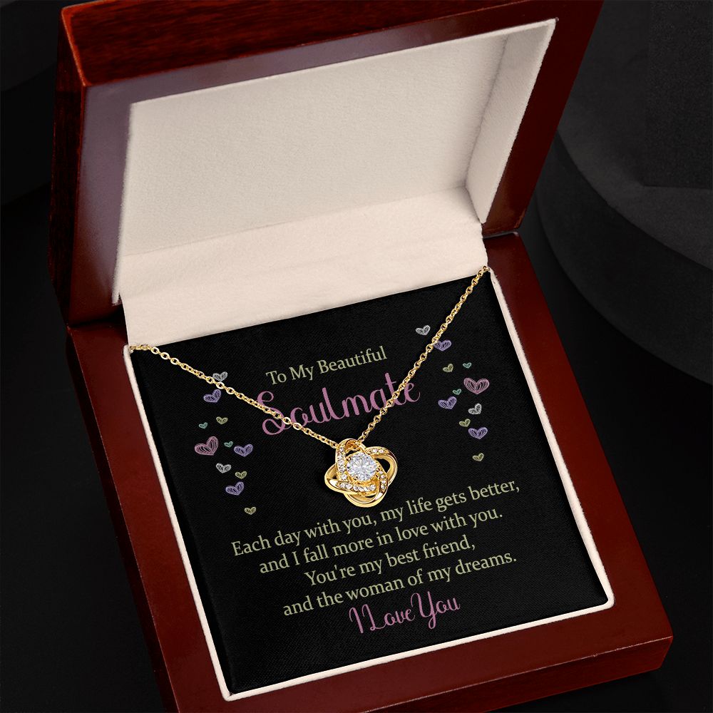 To my beautiful soulmate - each day with you Love Knot Necklace