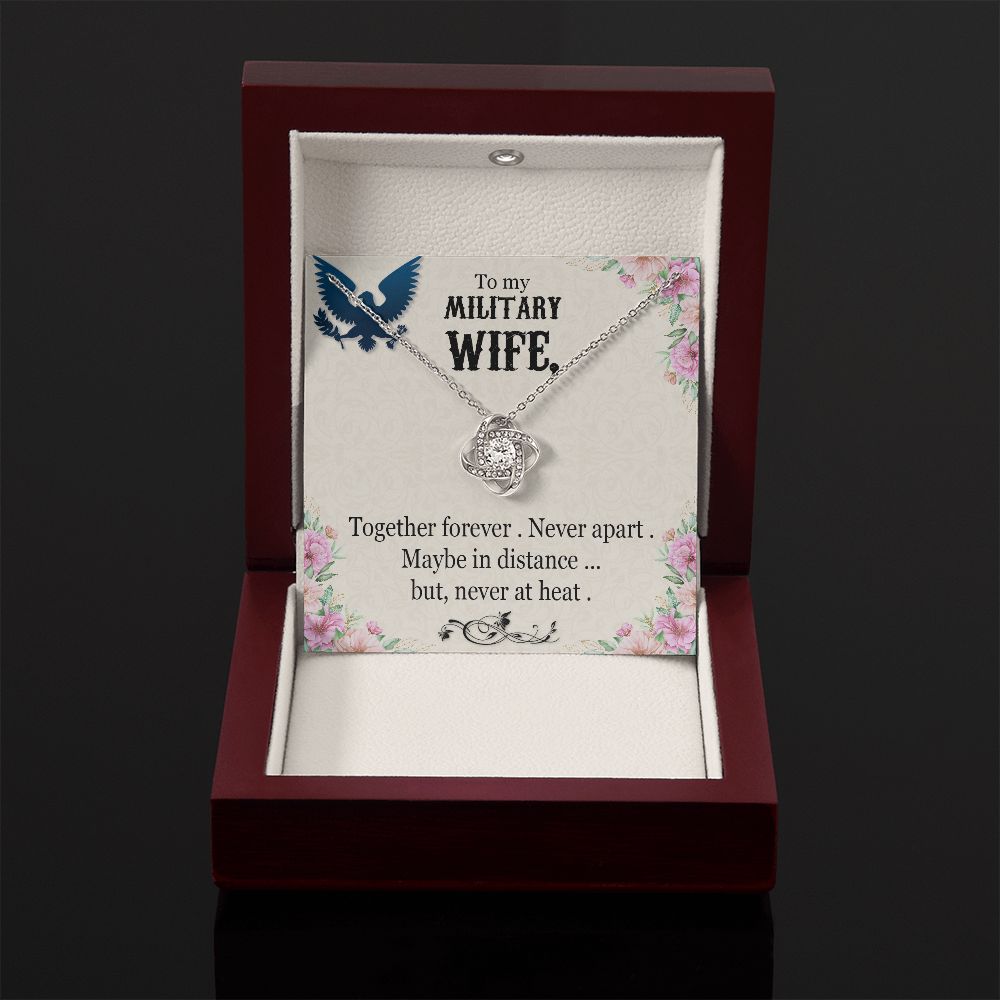 To My Military Wife - Love Knot Necklace