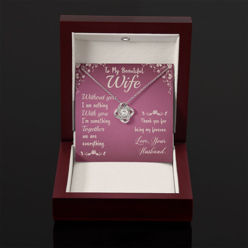 To My Beautiful Wife - Love Knot Necklace