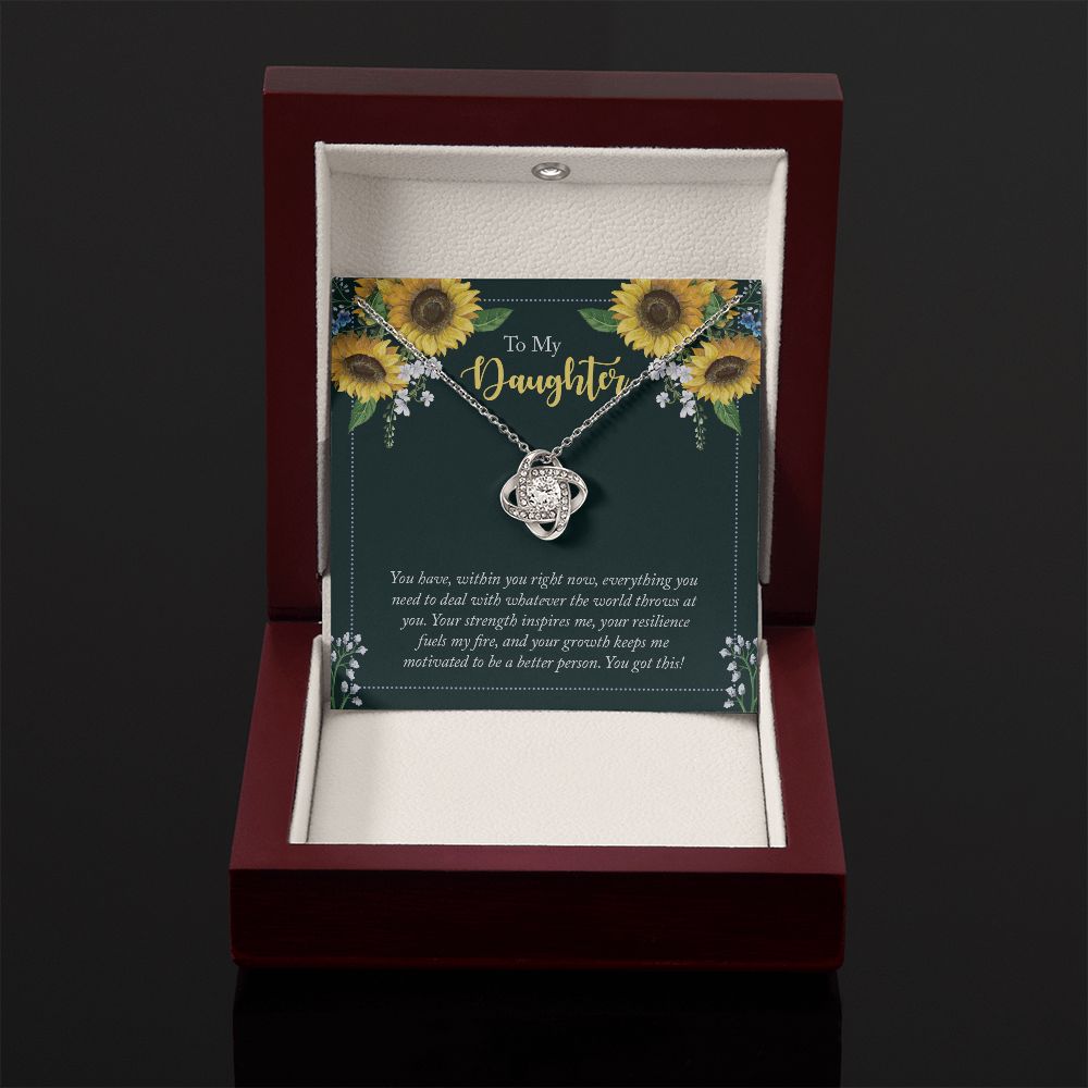To My Daughter - Love Knot Necklace
