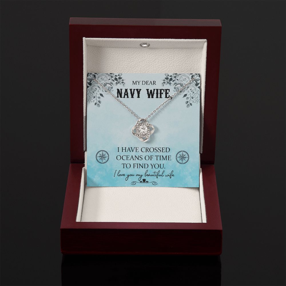 To My Navy Wife - Love Knot Necklace
