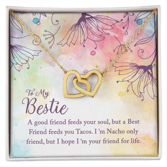 To My Bestie - Interlocking Hearts Necklace