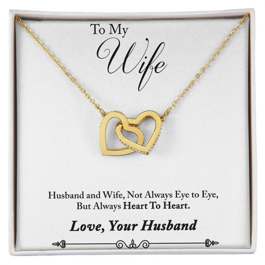 To My Wife -  Interlocking Hearts Necklace