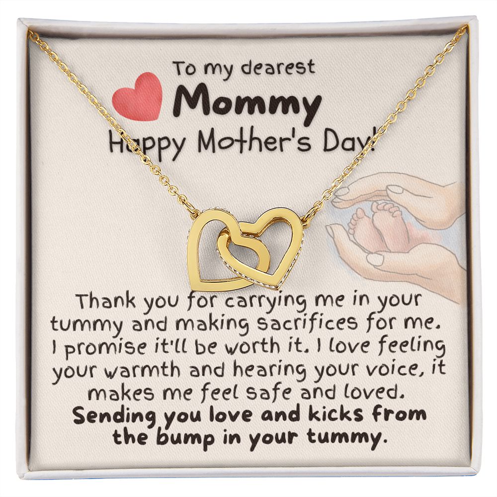 To My Dearest Mommy - Happy Morher's Day - Interlocking Hearts Necklace