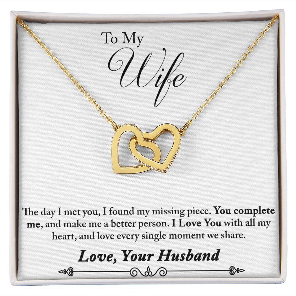 To My Wife -  Interlocking Hearts Necklace