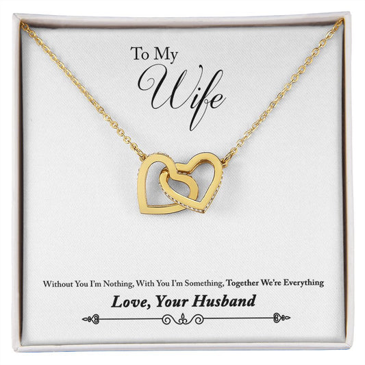 To My Wife - Interlocking Hearts Necklace