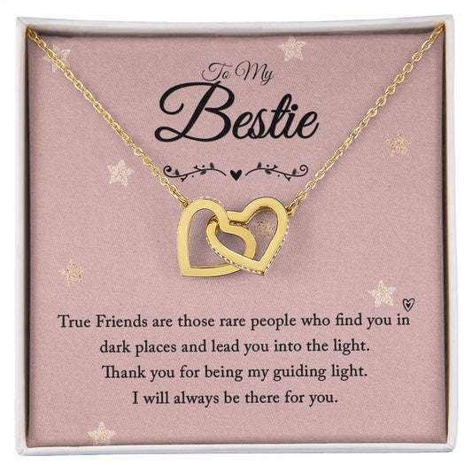 To My Bestie - Interlocking Hearts Necklace