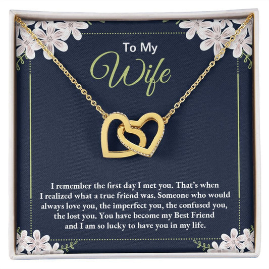 To My Wife - Interlocking Hearts Necklace