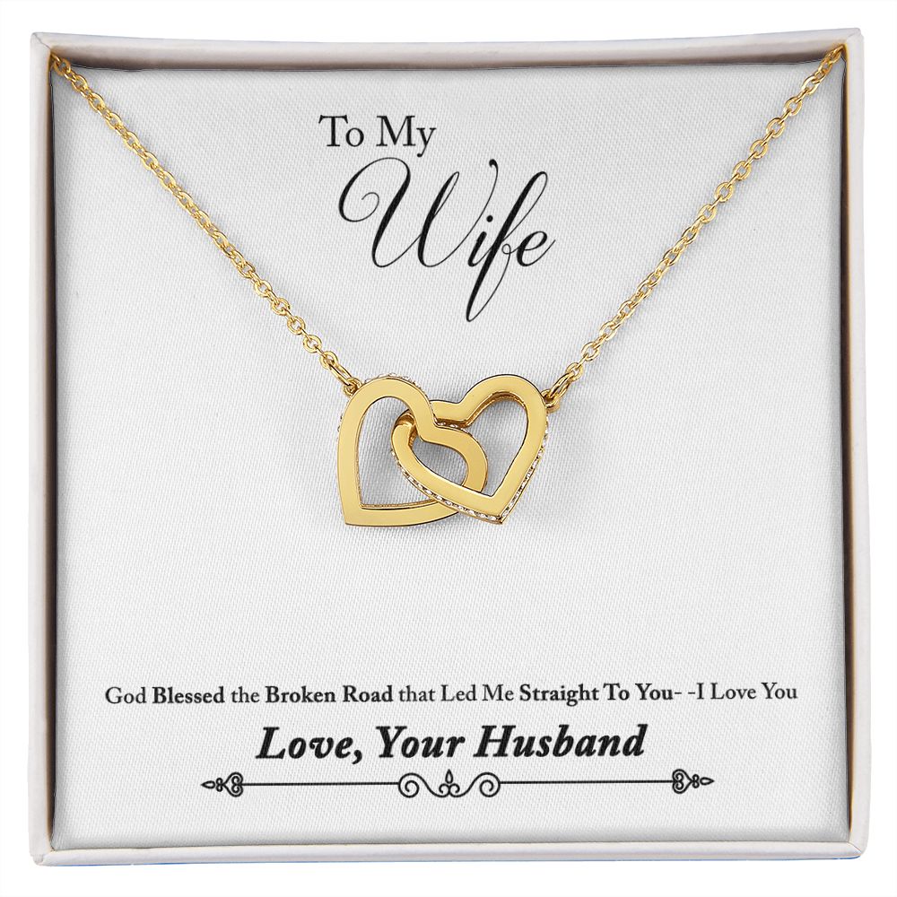 To My Wife - Interlocking Hearts Necklace