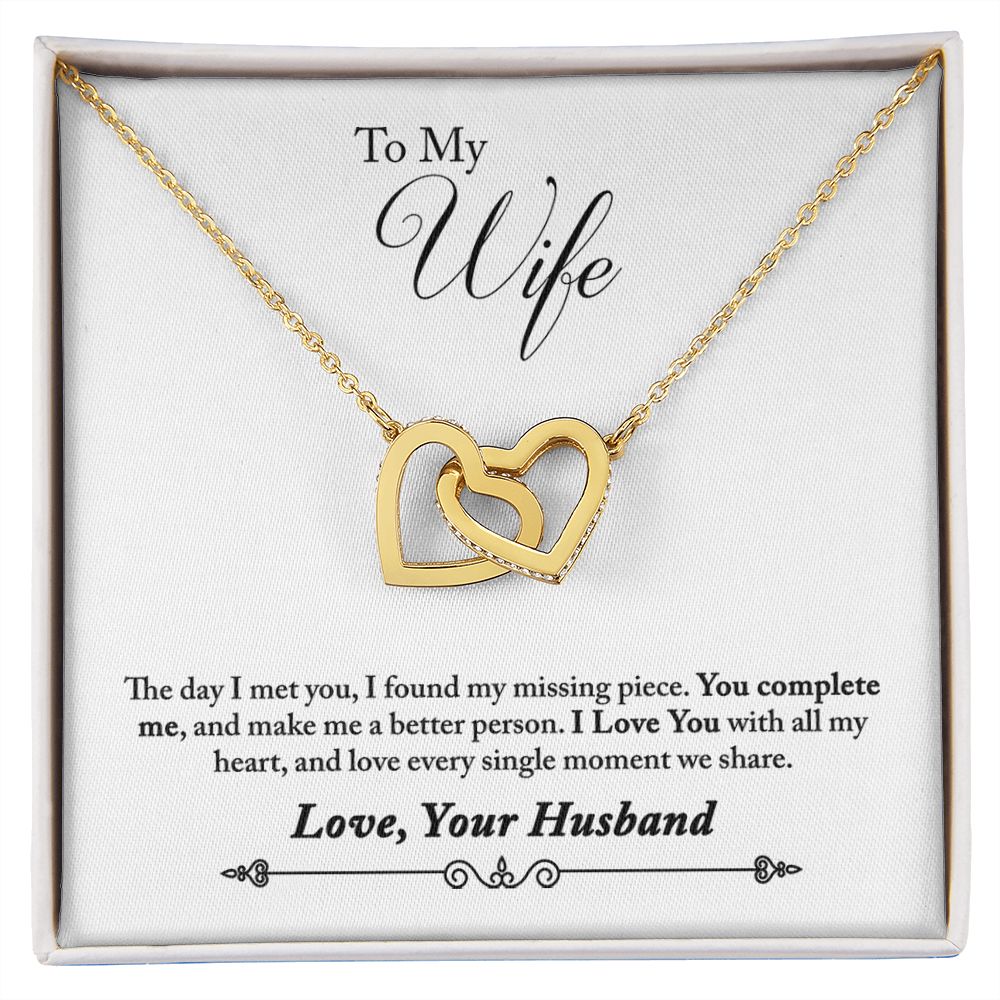 To My Wife - Interlocking Hearts Necklace