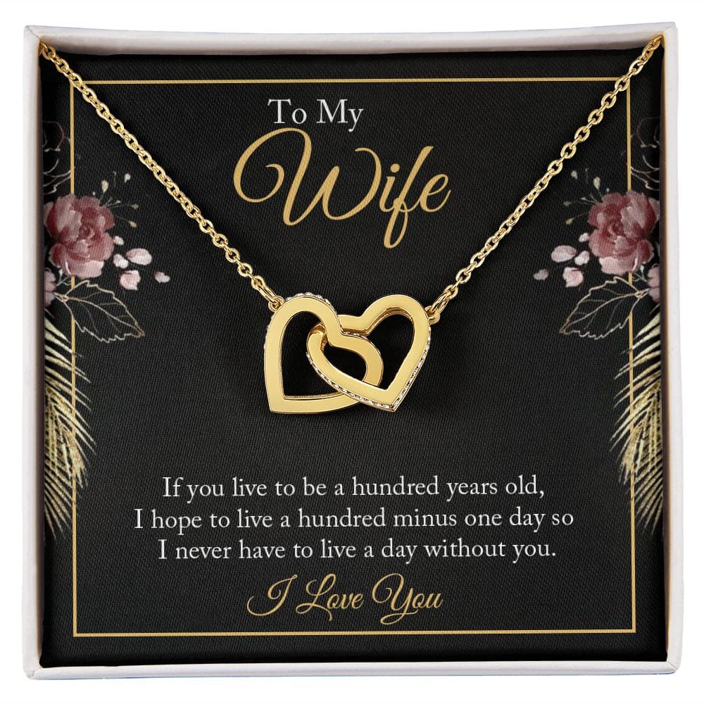 To My Wife - Interlocking Hearts Necklace
