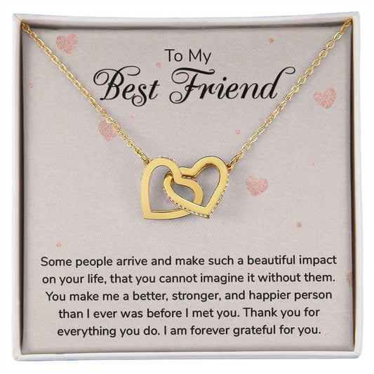 To my Best Friend - Interlocking Hearts Necklace