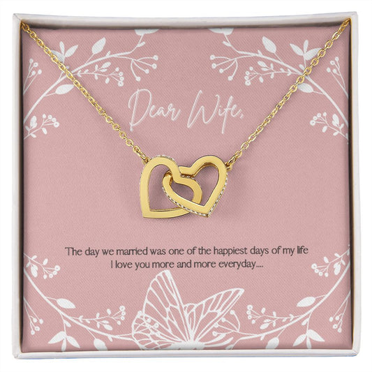 To My Wife - Interlocking Hearts Necklace
