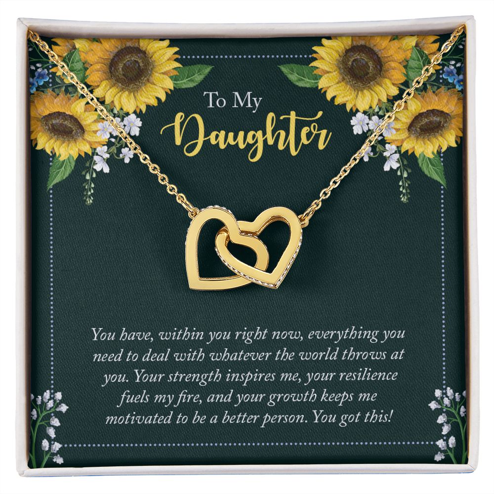 To My Daughter - Interlocking Hearts Necklace