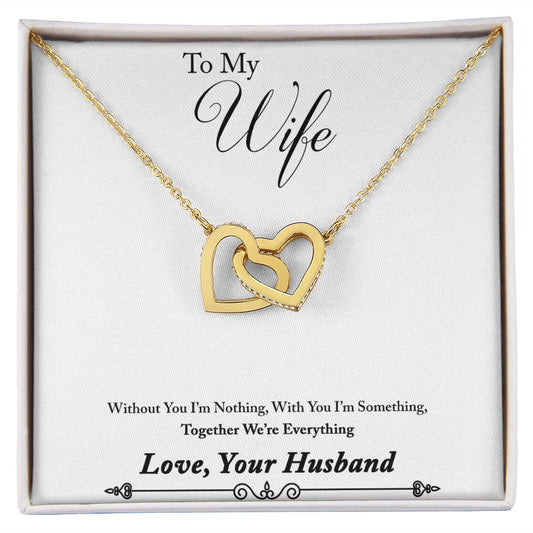 To My Wife -  Interlocking Hearts Necklace