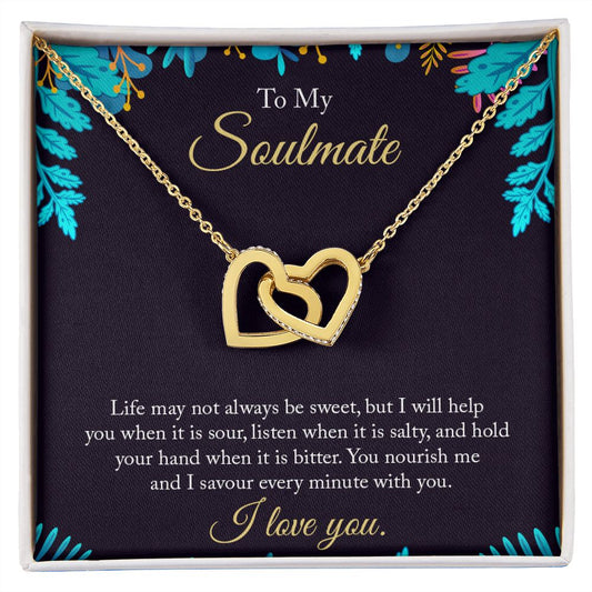 To My Soulmate - Interlocking Hearts Necklace