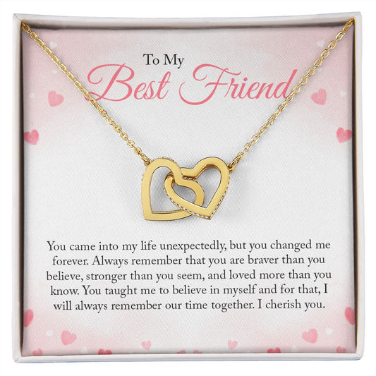 To my Best Friend - Interlocking Hearts Necklace