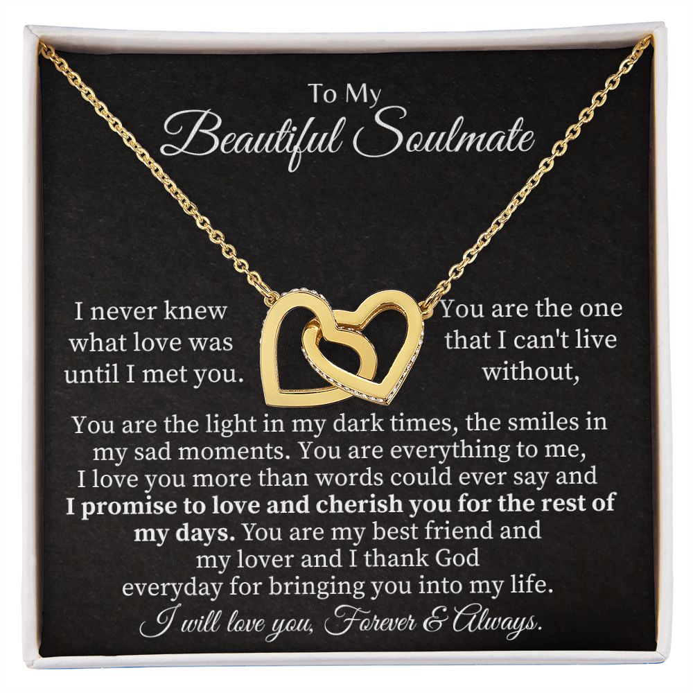 To My Beautiful Soulmate - Interlocking Hearts Necklace