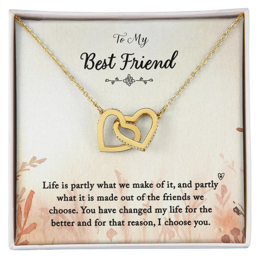 To My Best Friend - Interlocking Hearts Necklace
