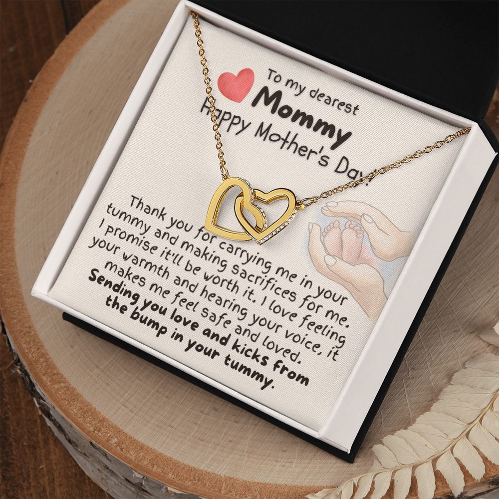 To My Dearest Mommy - Happy Morher's Day - Interlocking Hearts Necklace