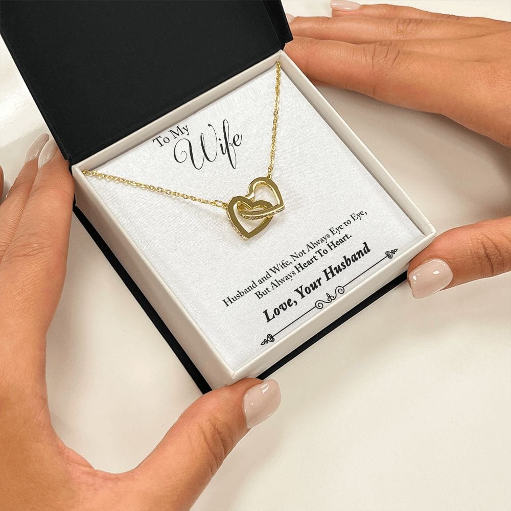 To My Wife -  Interlocking Hearts Necklace