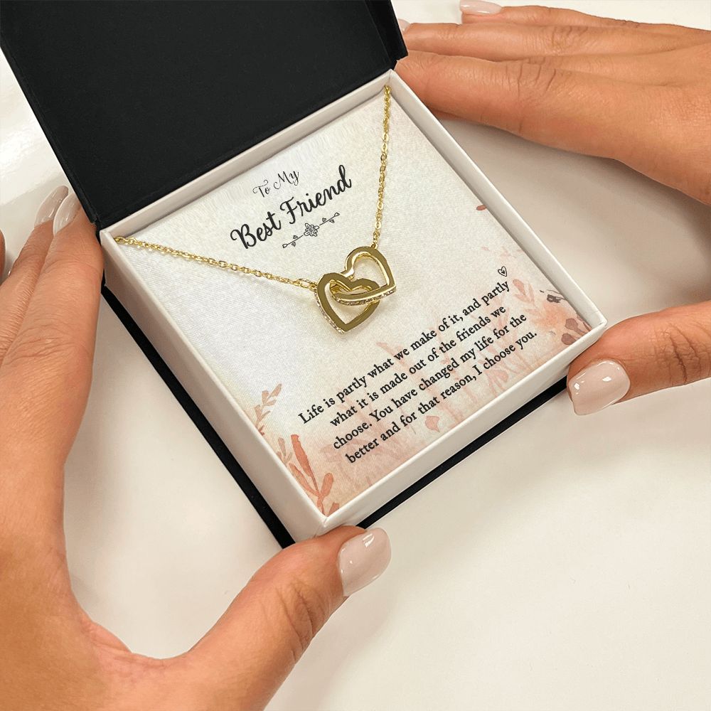 To My Best Friend - Interlocking Hearts Necklace