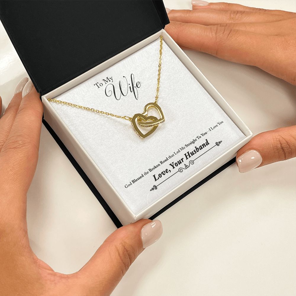 To My Wife - Interlocking Hearts Necklace