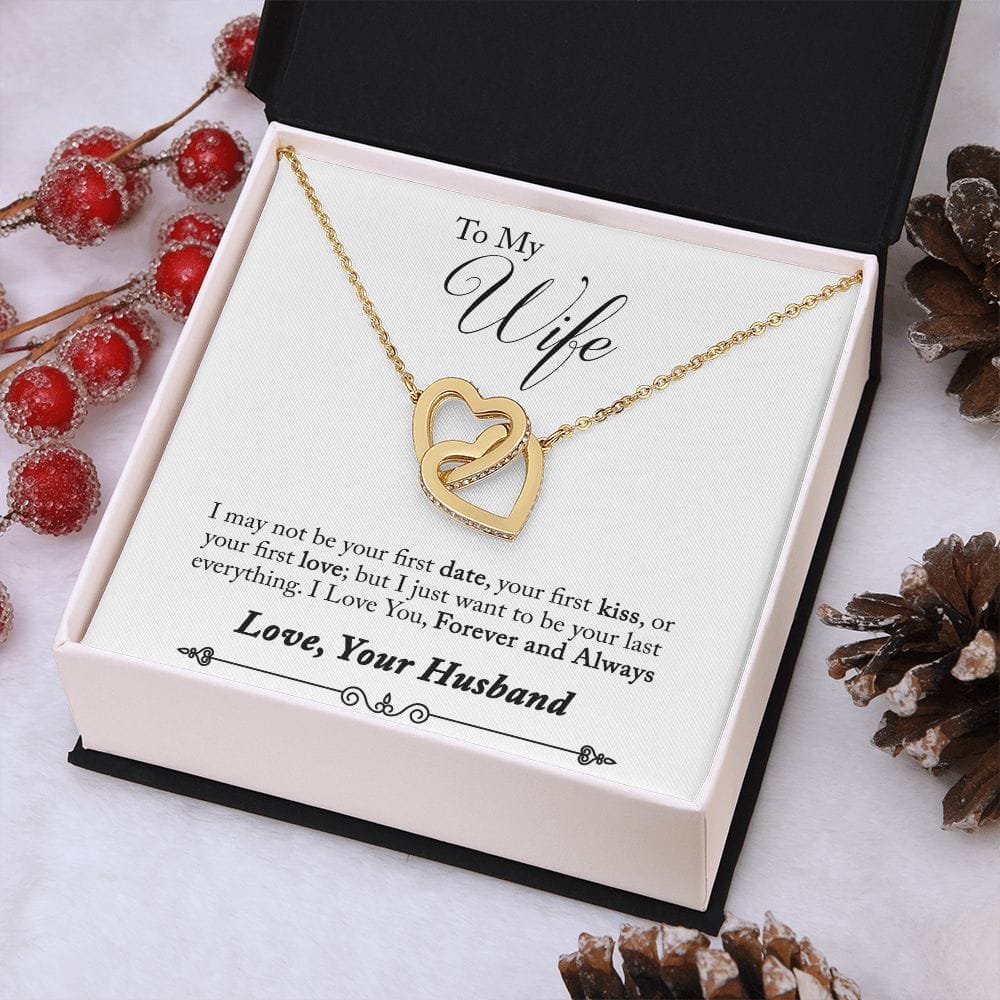 To My Wife -  Interlocking Hearts Necklace